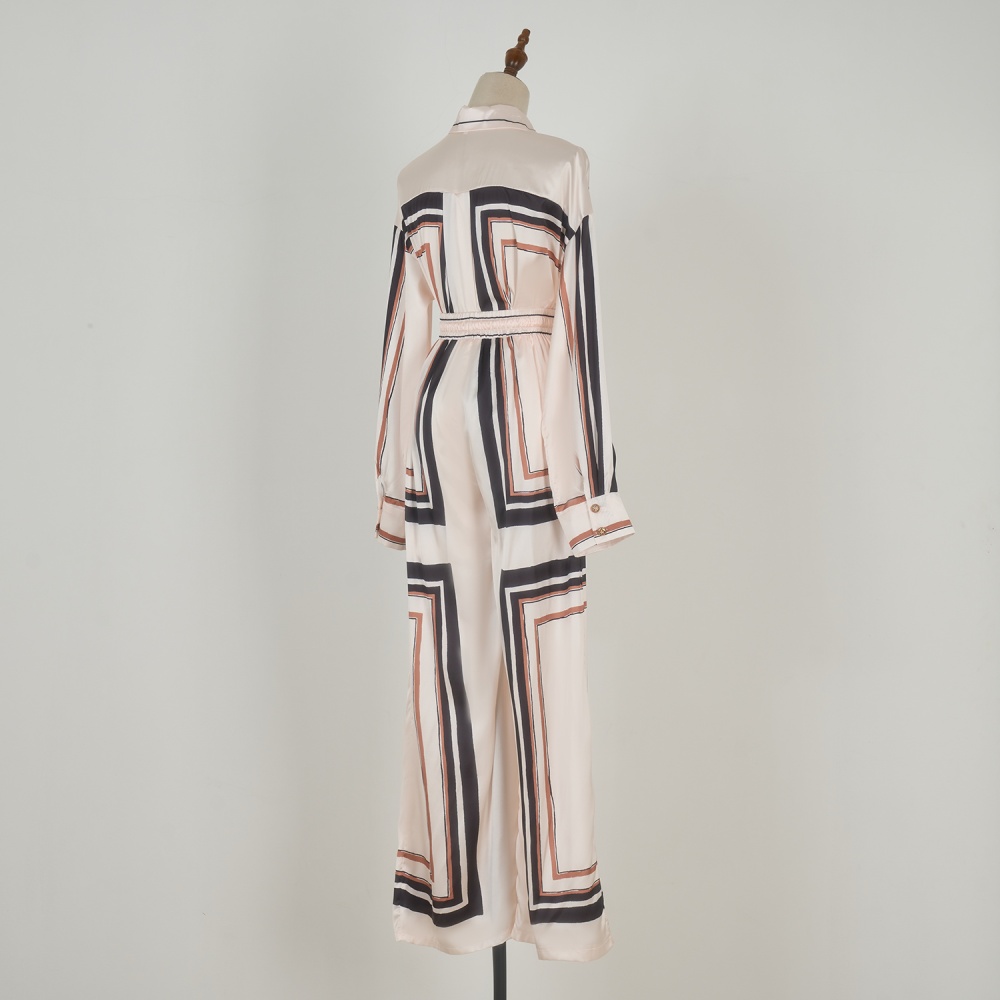 Stripe vacation long pants pattern corset