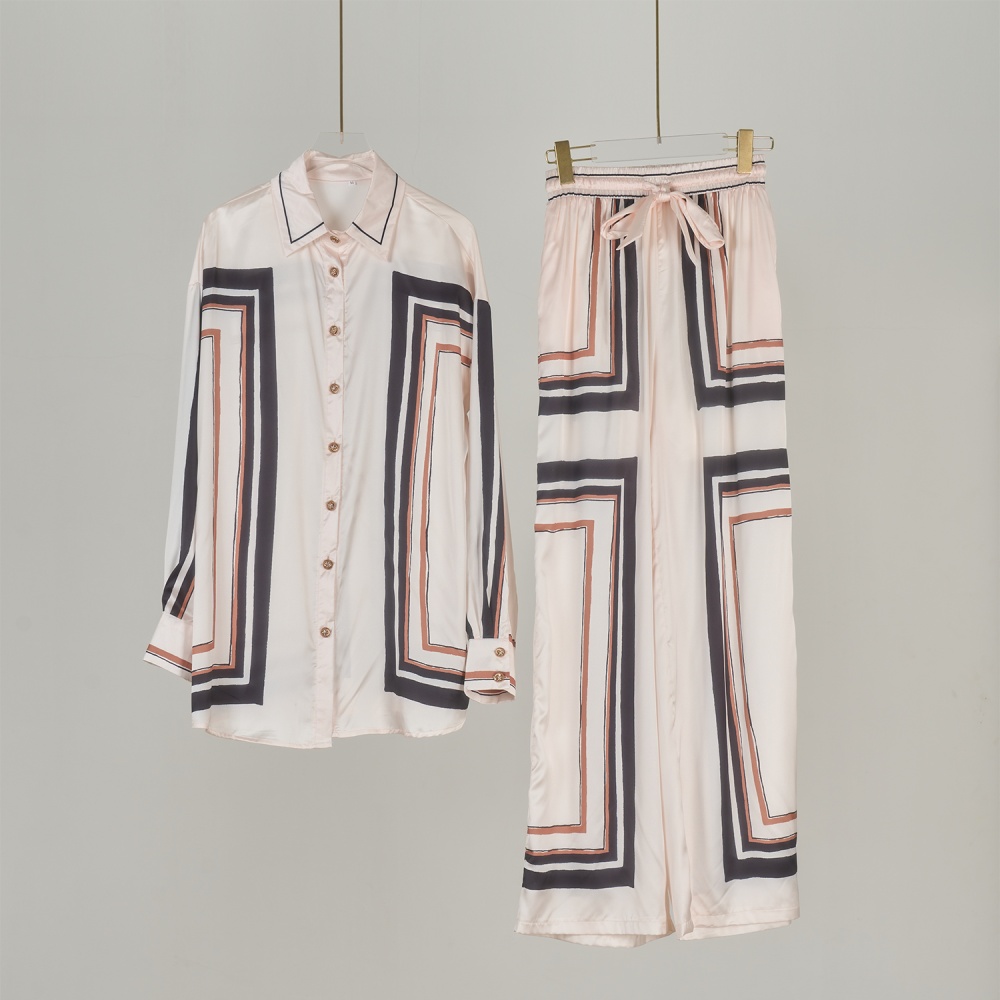 Stripe vacation long pants pattern corset
