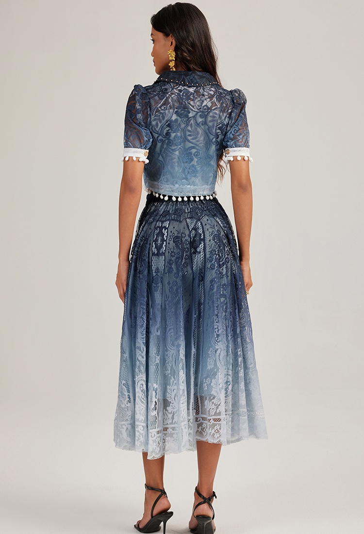 Short sleeve short skirt court style tops a set