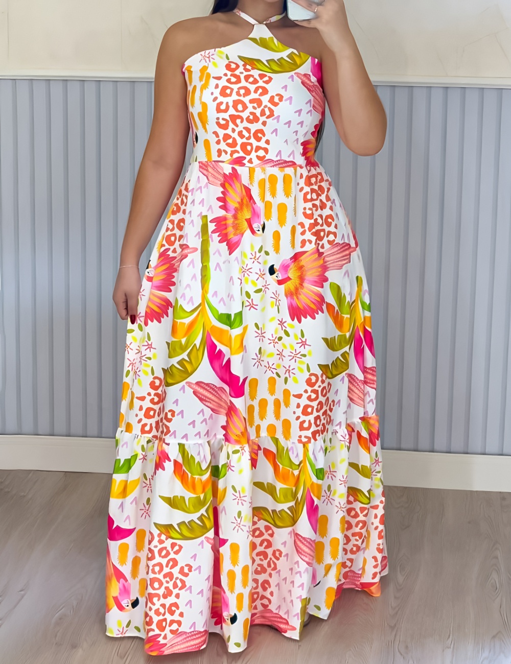 Printing vacation European style Casual dress for women