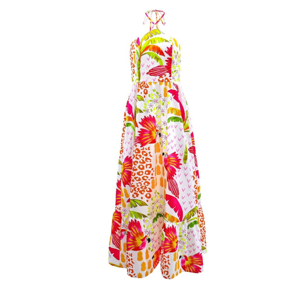 Printing vacation European style Casual dress for women