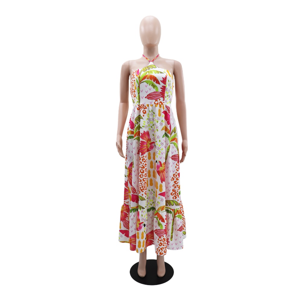 Printing vacation European style Casual dress for women