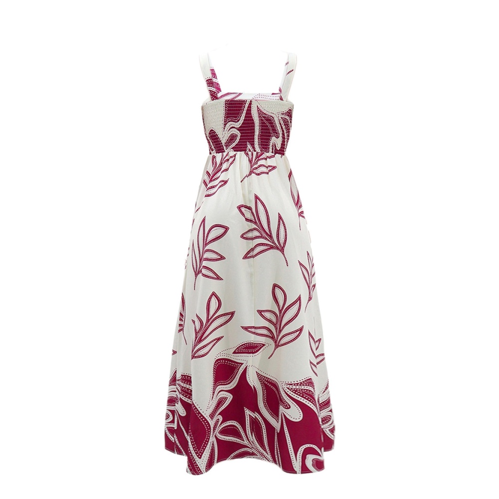 Vacation printing sleeveless dress for women