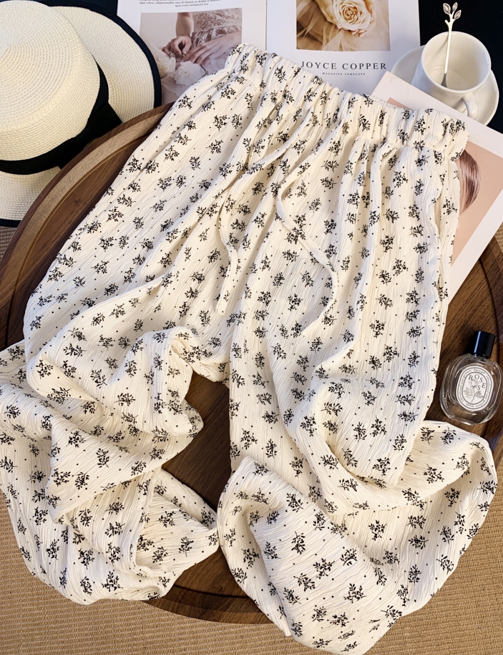Loose casual pants summer wide leg pants for women