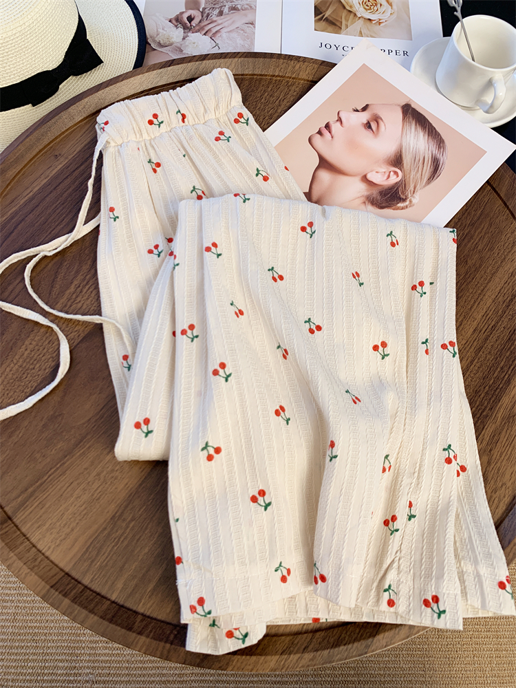 Summer high waist wide leg pants all-match casual pants