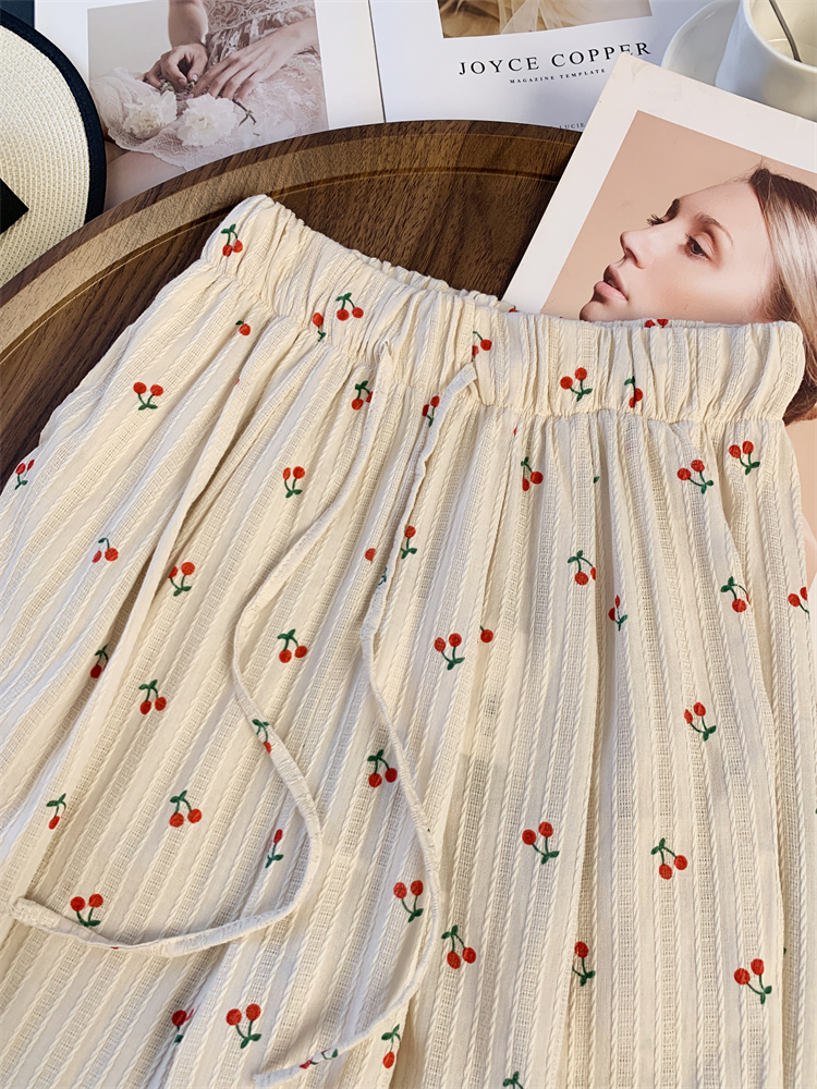 Summer high waist wide leg pants all-match casual pants