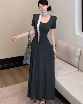 Frenum long dress pinched waist dress for women