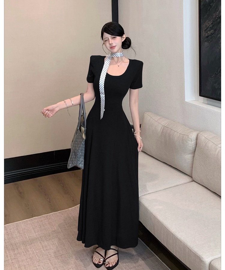 Frenum long dress pinched waist dress for women