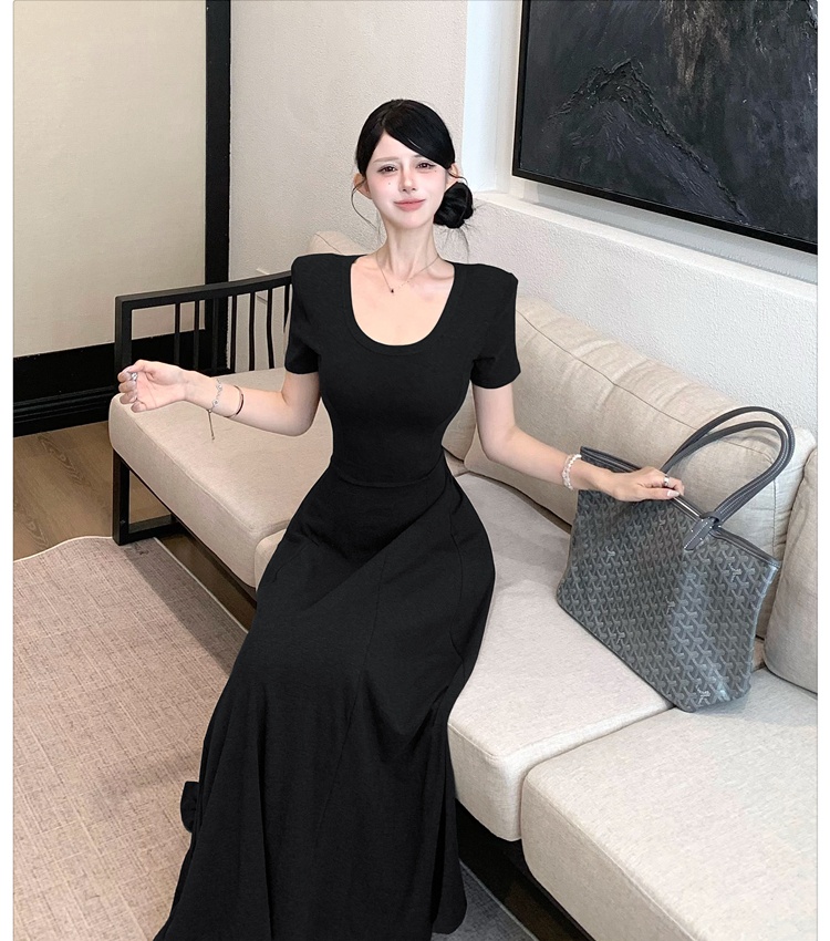 Frenum long dress pinched waist dress for women