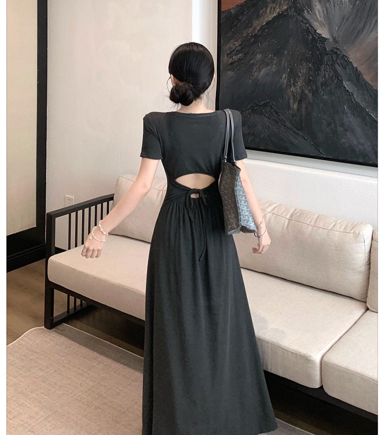 Frenum long dress pinched waist dress for women