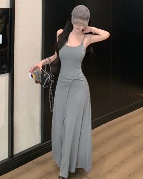 With chest pad slim dress summer long dress for women