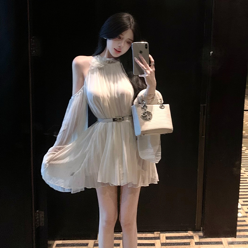 Crimp loose dress strapless belt for women