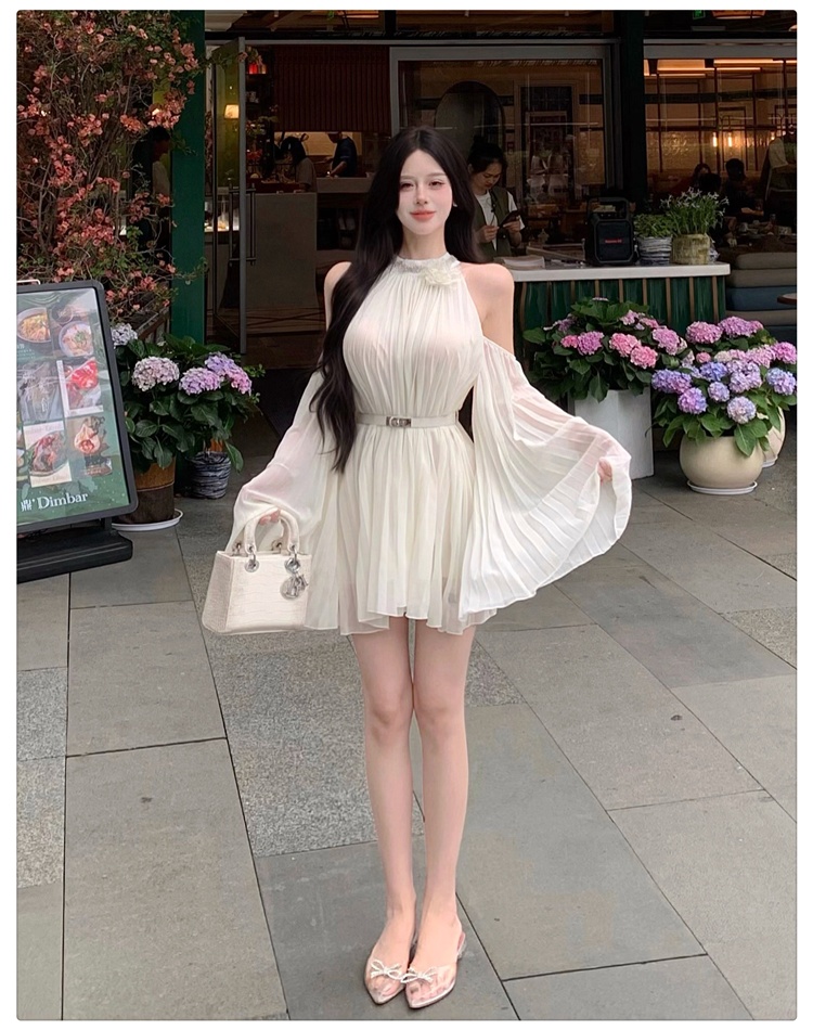 Crimp loose dress strapless belt for women