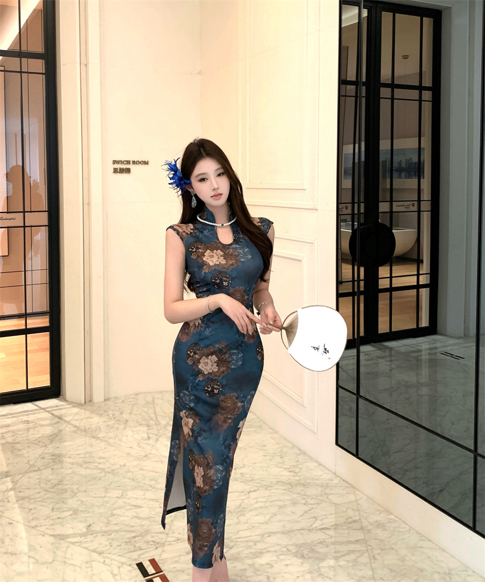 Summer slim printing dress