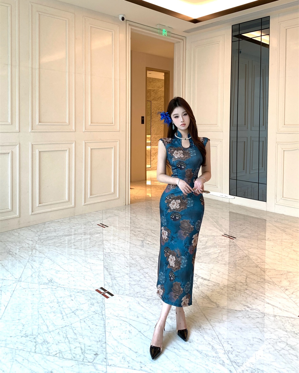 Summer slim printing dress