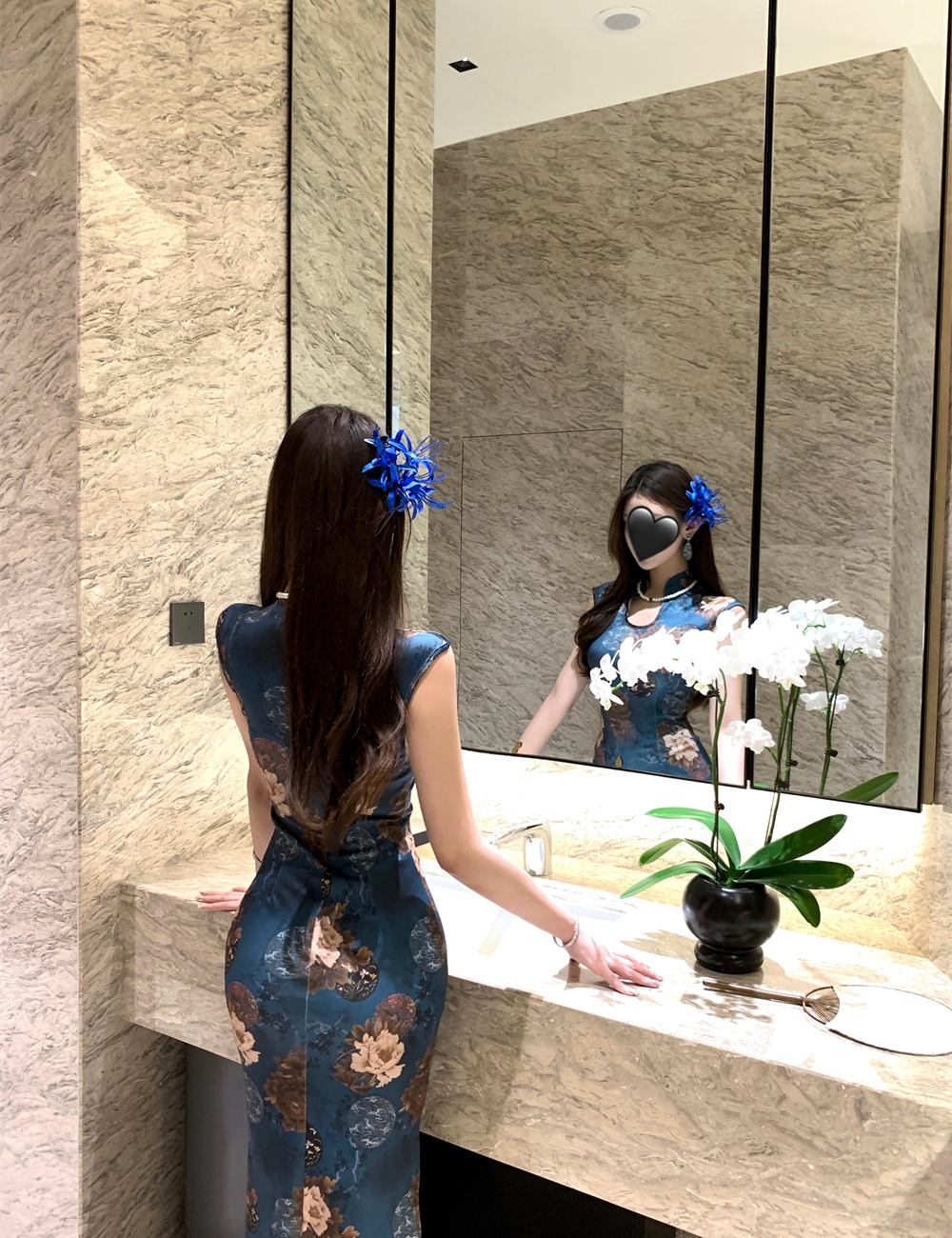 Summer slim printing dress