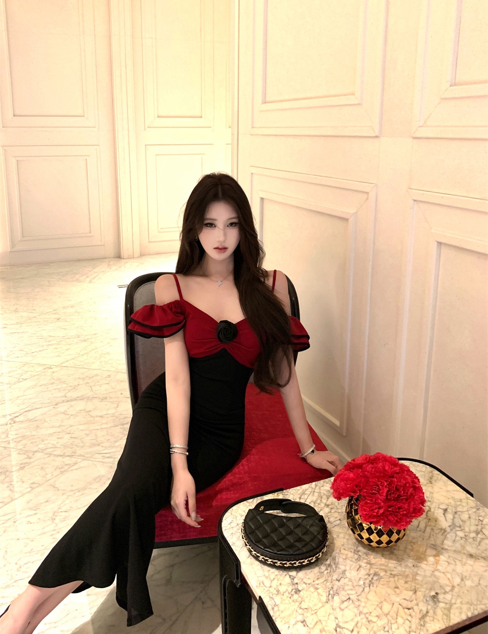 Splice slim summer sling dress
