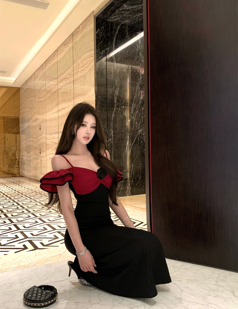 Splice slim summer sling dress
