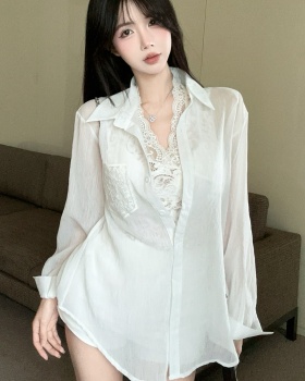 Sunscreen pocket loose comfort lazy shirt