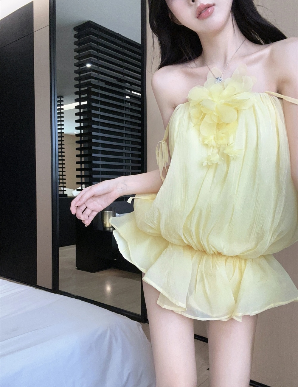 Maiden bandage flowers summer niche strapless tops for women