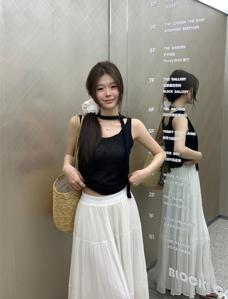 Pure slim small sling France style short vest