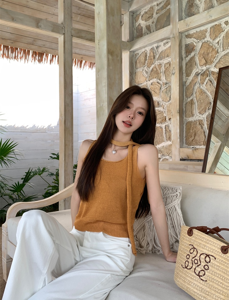 Pure slim small sling France style short vest