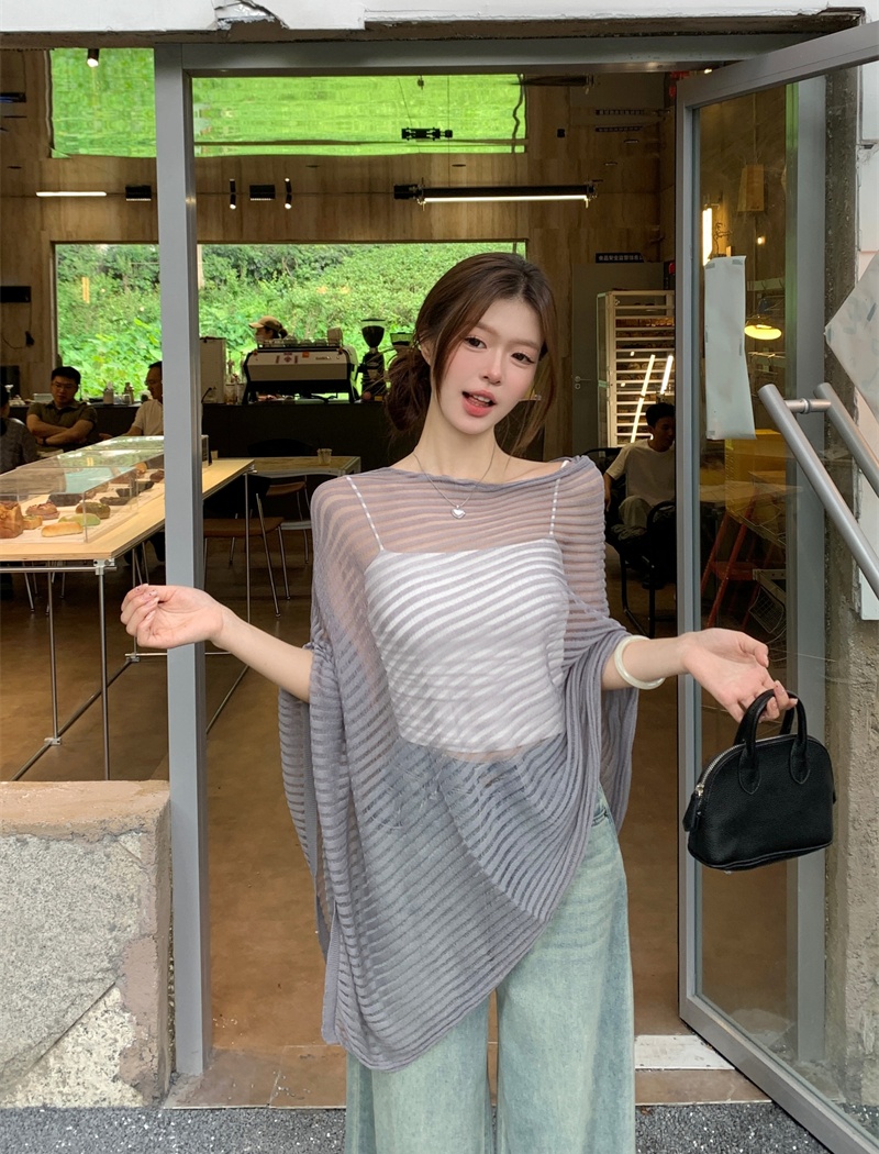 Perspective long smock lazy hollow tops for women