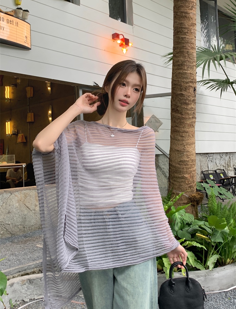 Perspective long smock lazy hollow tops for women