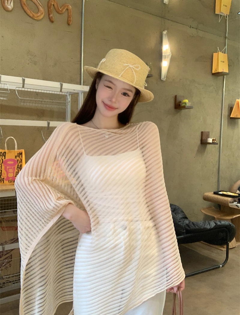 Perspective long smock lazy hollow tops for women