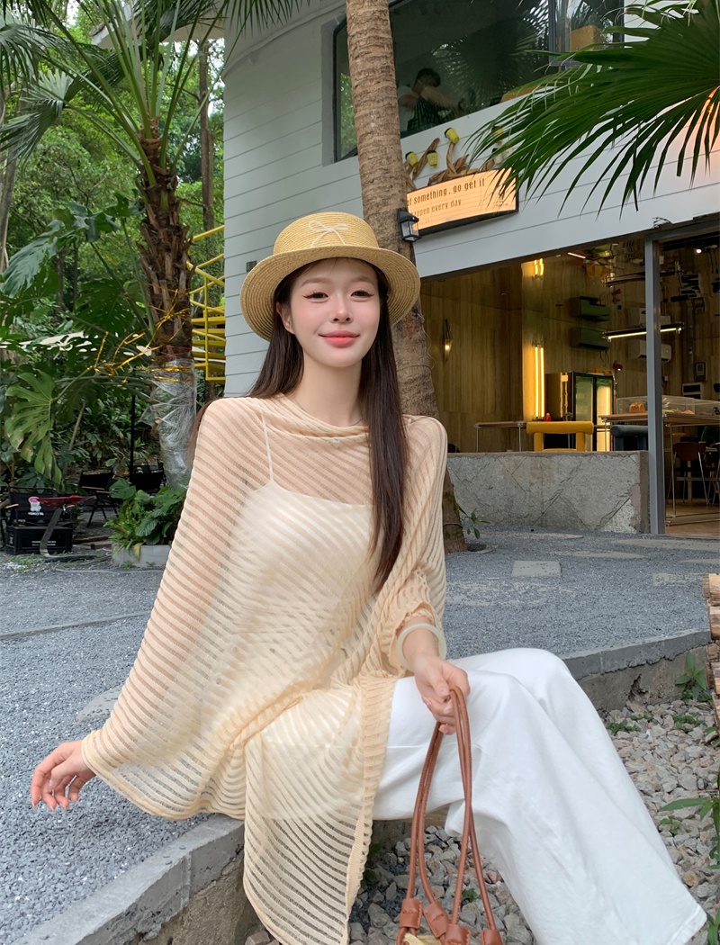 Perspective long smock lazy hollow tops for women