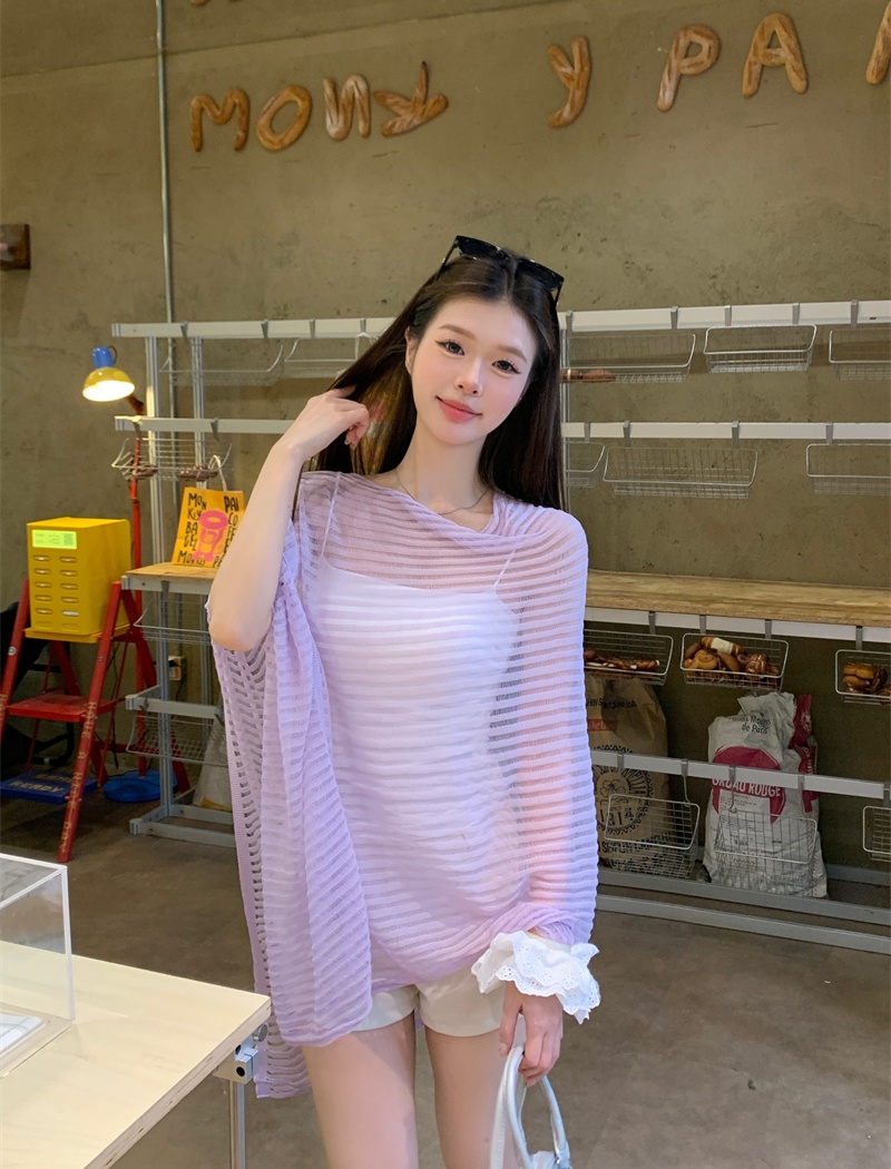 Perspective long smock lazy hollow tops for women