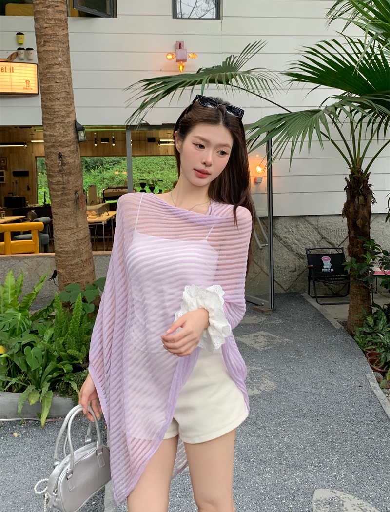 Perspective long smock lazy hollow tops for women