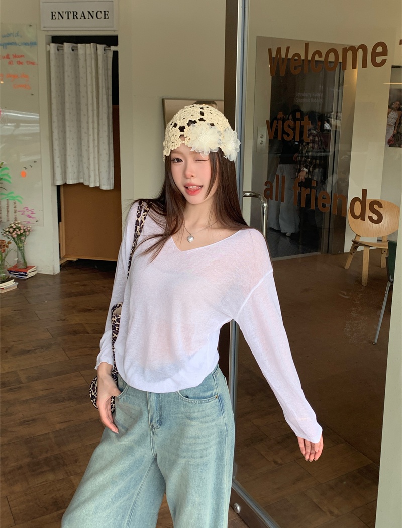 Sunscreen long sleeve smock loose sweater for women