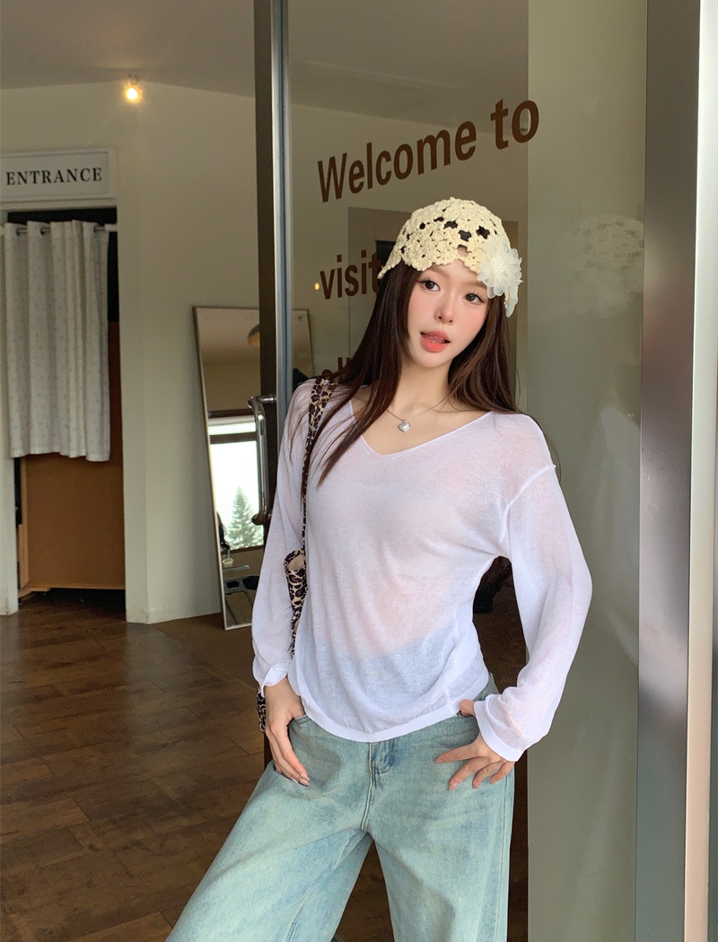 Sunscreen long sleeve smock loose sweater for women
