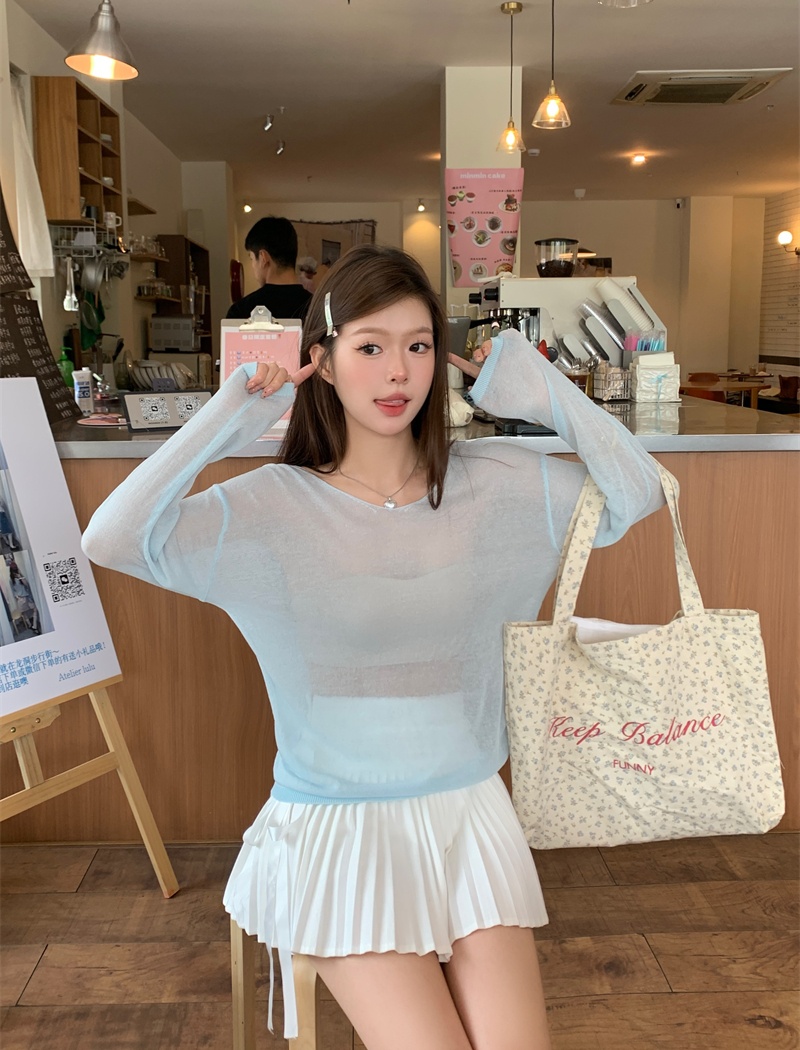 Sunscreen long sleeve smock loose sweater for women