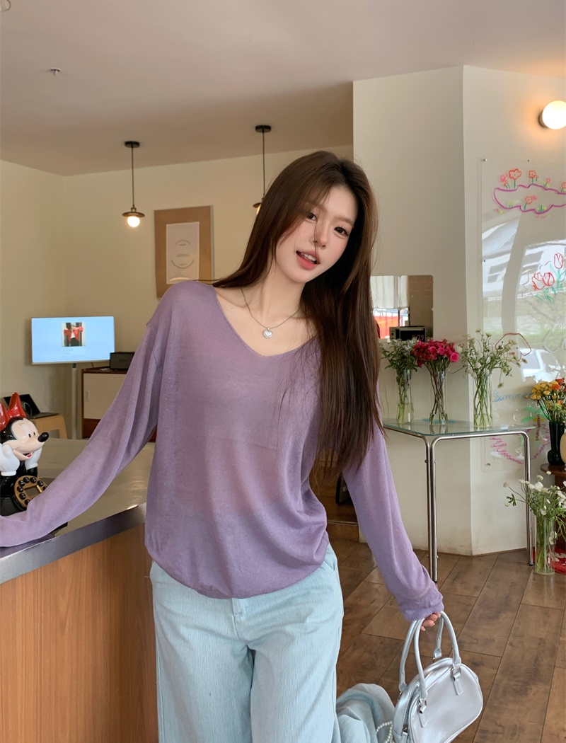 Sunscreen long sleeve smock loose sweater for women
