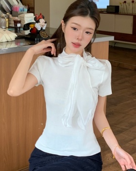 Bow frenum sweater purple France style tops