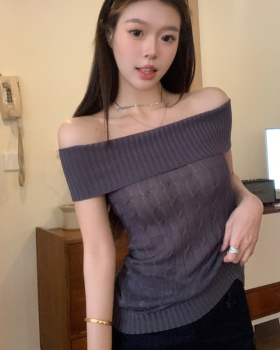 Tender clavicle tops sexy enticement sweater