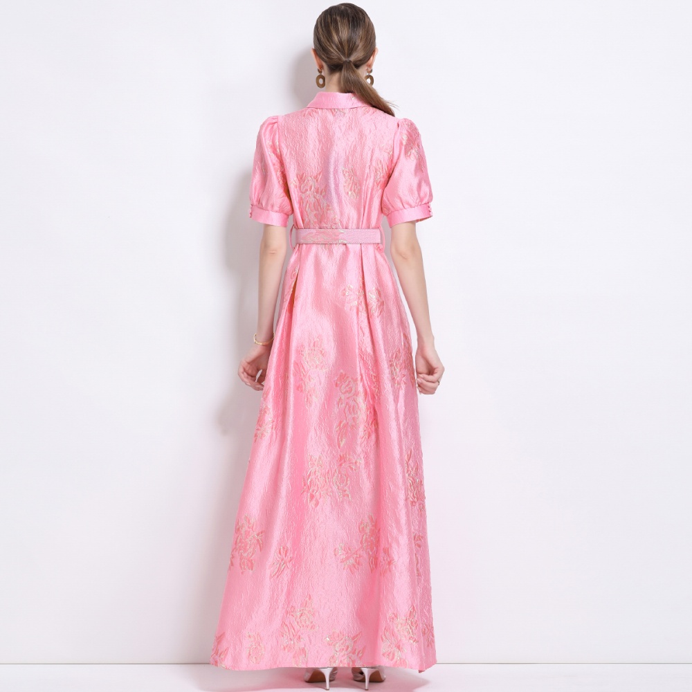 European style temperament dress jacquard elegant long dress