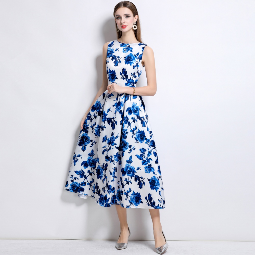Clipping pinched waist stereoscopic high waist dress