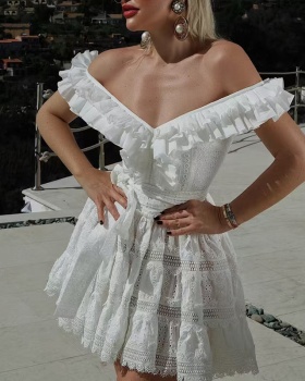 High waist summer prom snow white dress for women