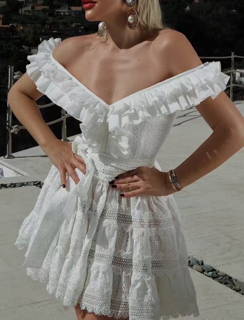 High waist summer prom snow white dress for women