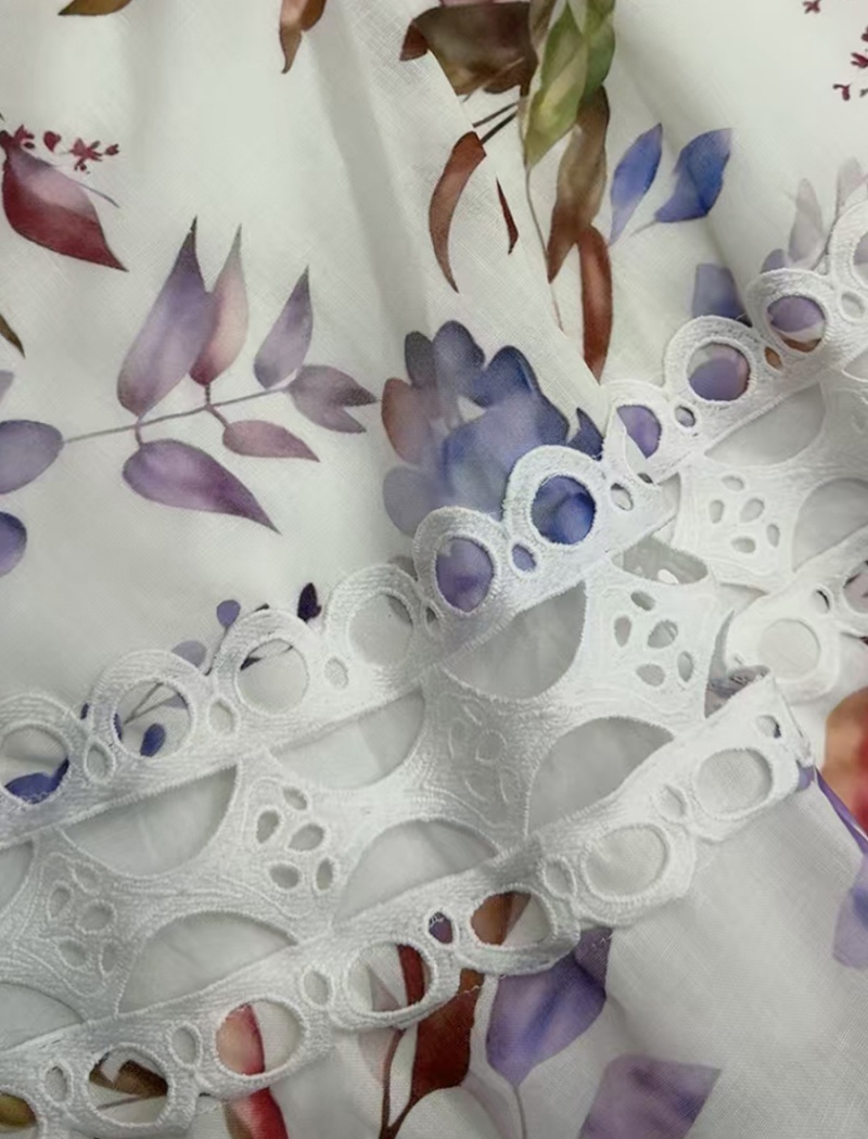 High waist flowers T-back hollow dress for women