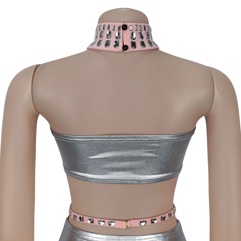 European style wrapped chest skirt sexy tops a set