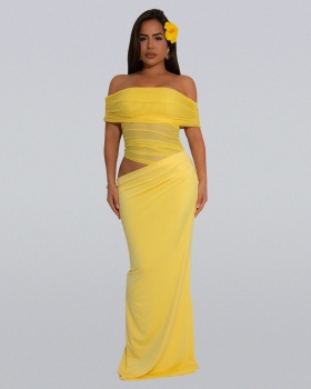 Wrapped chest fashion perspective dress for women