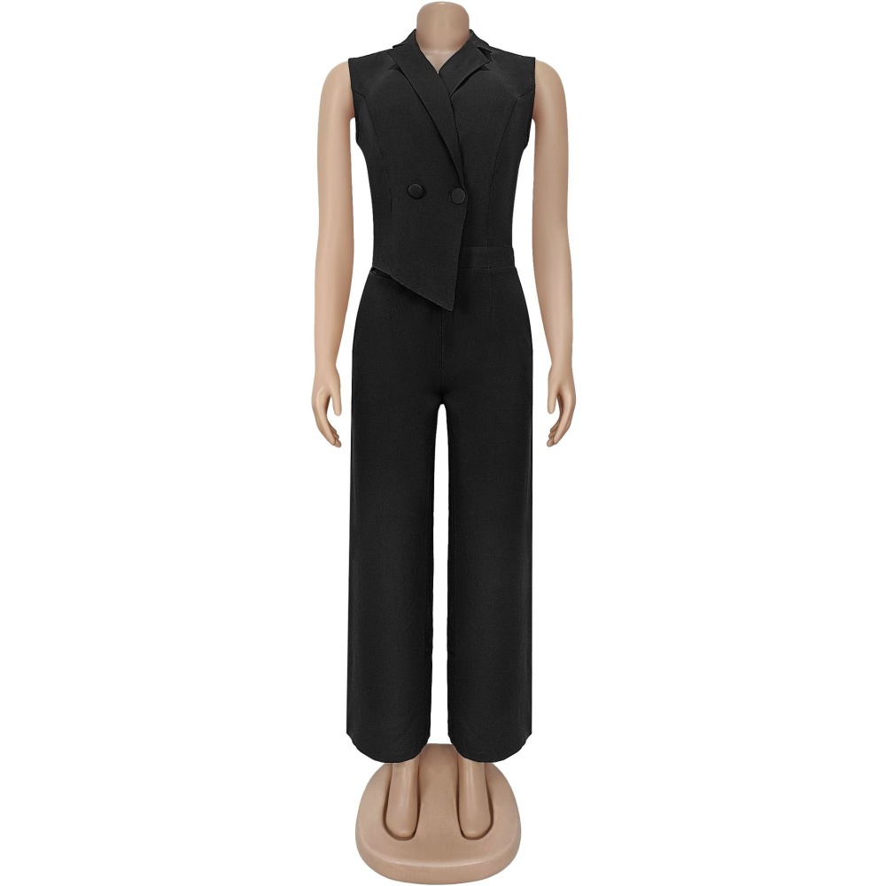 European style temperament business suit V-neck jumpsuit for women