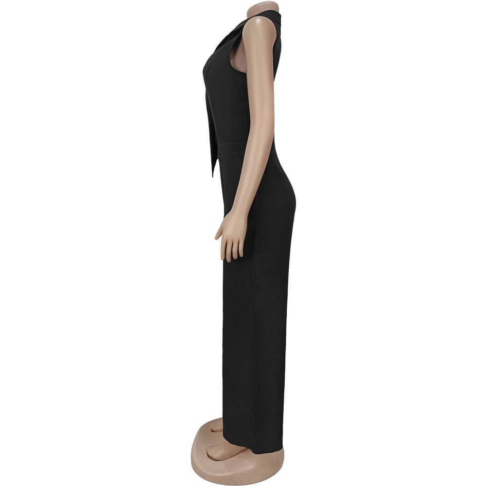 European style temperament business suit V-neck jumpsuit for women