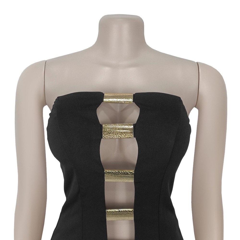 Gold buckle wrapped chest sexy long pants 2pcs set