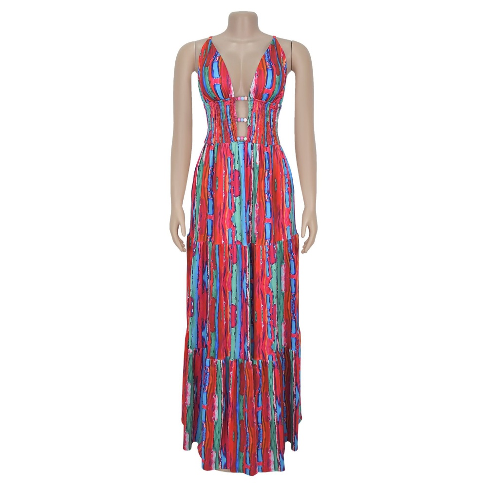 Colors sexy fashion printing sling dress for women