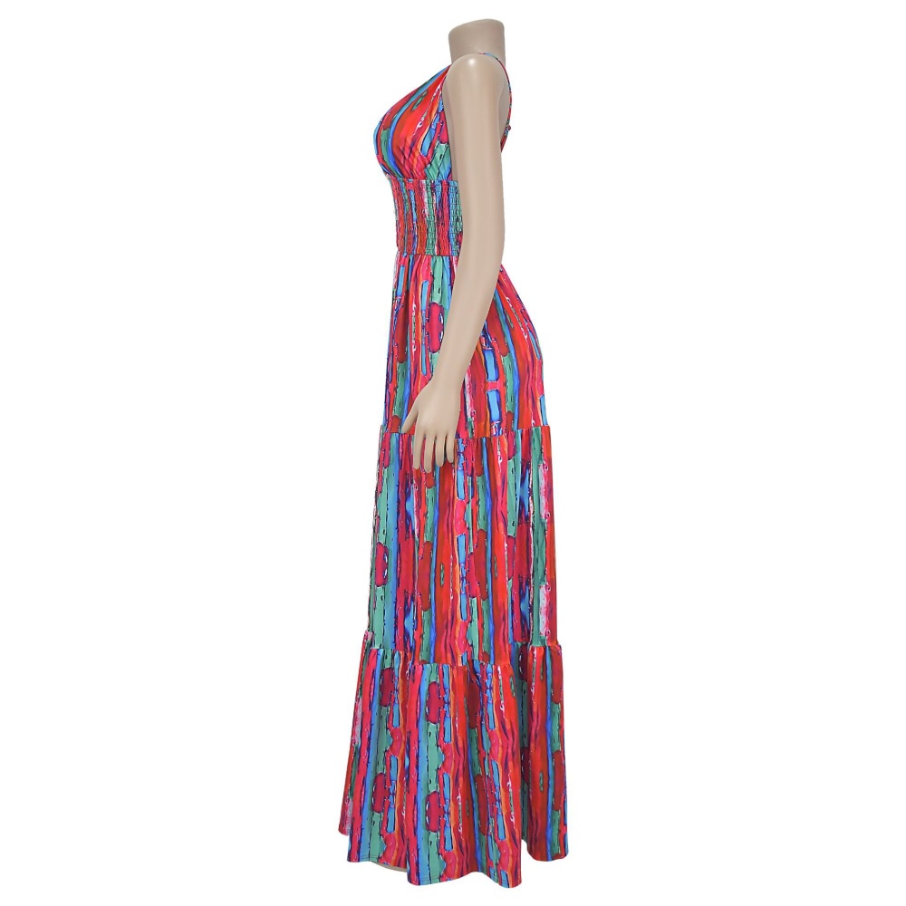 Colors sexy fashion printing sling dress for women